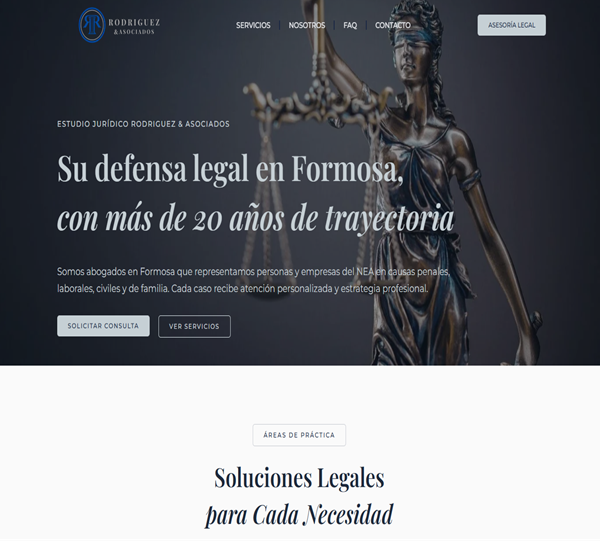 landing de servicios profesionales de abogacía